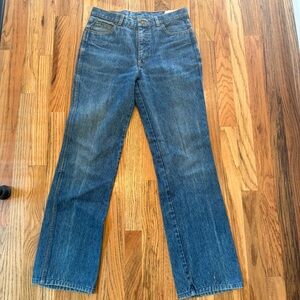 Vintage 70s Britannia Bootcut Jeans Made in Hong Kong 100% Cotton Denim